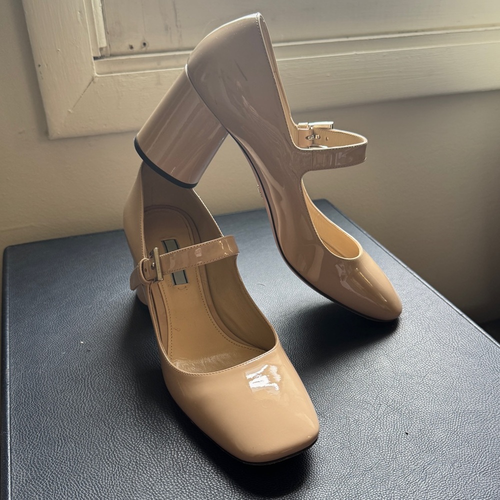Prada Nude Mary Jane Patent Leather Pumps